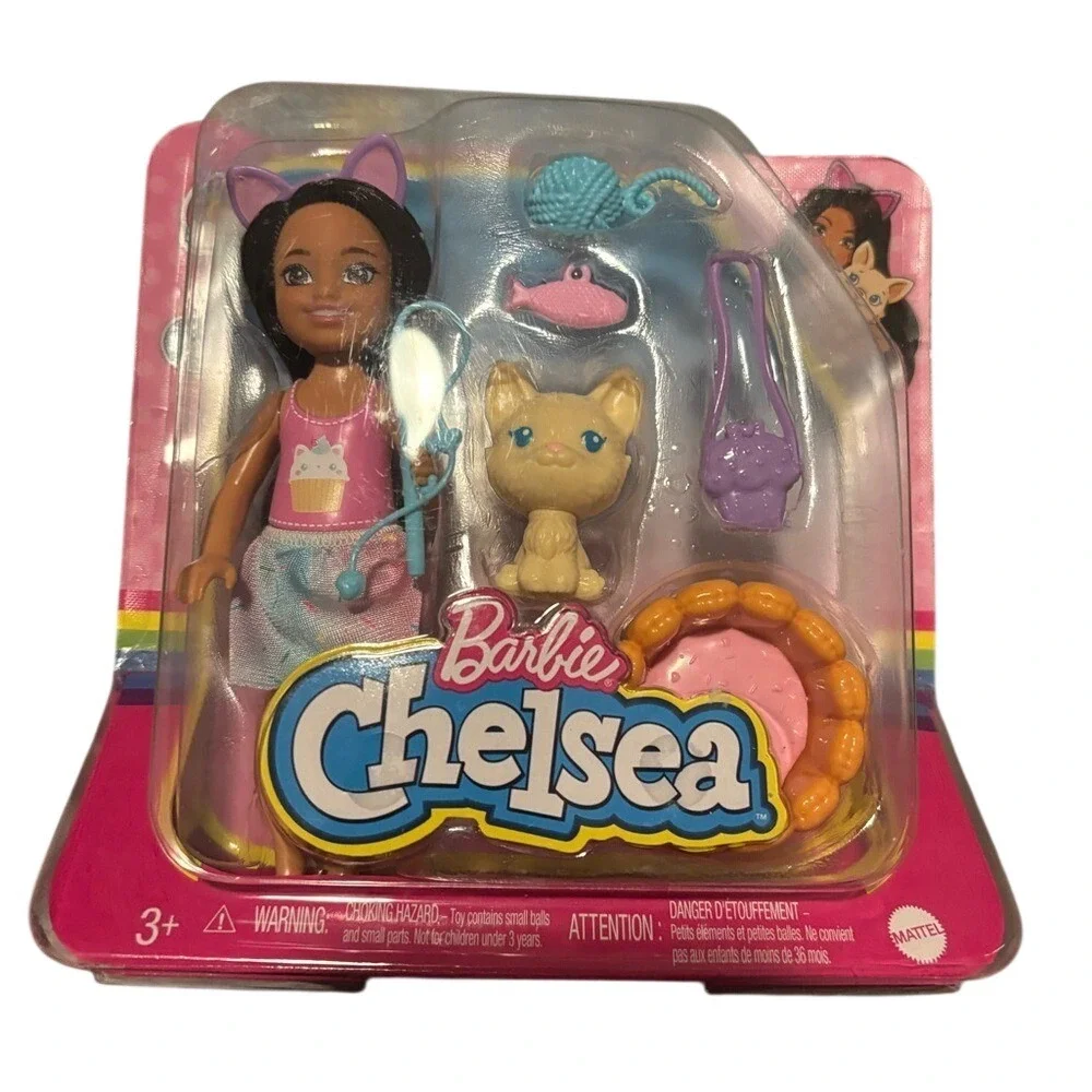 NIB Barbie Chelsea Cat Lover Doll & Pet‎ Kitten Playset HGT09